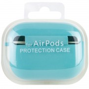 Силиконовый футляр с микрофиброй для наушников Airpods Pro 2, Бирюзовый / Marine Green