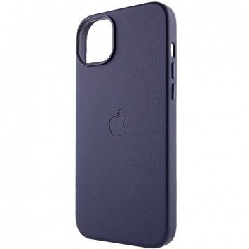 Кожаный чехол Leather Case (AAA) with MagSafe для Apple iPhone 14 (6.1"), Ink - Чехлы для iPhone 14 - изображение 2