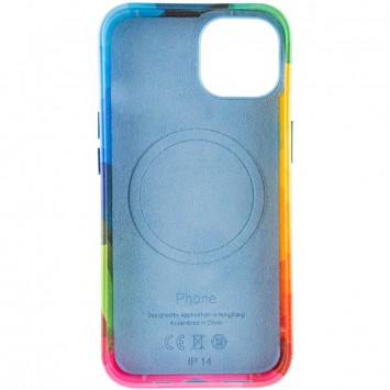 Кожаный чехол Colour Splash with MagSafe для Apple iPhone 12 Pro/12 (6.1"), Red/Blue - Чехлы для iPhone 12 Pro - изображение 3