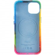Шкіряний чохол Colour Splash with MagSafe для Apple iPhone 12 Pro Max (6.7"), Red / Blue