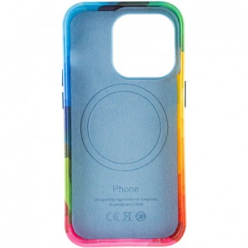 Кожаный чехол Colour Splash with MagSafe для Apple iPhone 13 Pro (6.1"), Red / Blue - Чехлы для iPhone 13 Pro - изображение 3