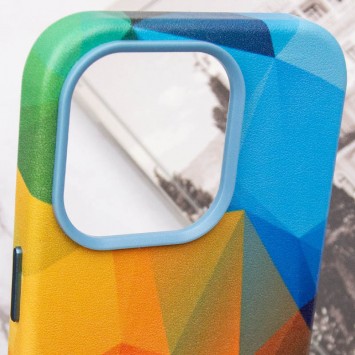 Кожаный чехол Colour Splash with MagSafe для Apple iPhone 13 Pro (6.1"), Red / Blue - Чехлы для iPhone 13 Pro - изображение 5