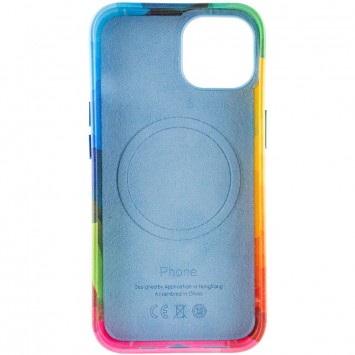 Кожаный чехол Colour Splash with MagSafe для Apple iPhone 14 Plus (6.7"), Red / Blue - Чехлы для iPhone 14 Plus - изображение 3