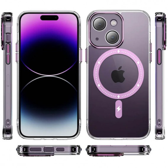 Чохол TPU+PC Colorful with MagSafe для Apple iPhone 13 (6.1"), Pink