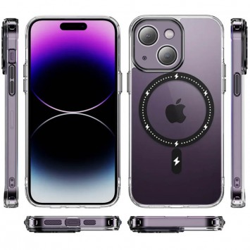 Чехол TPU+PC Colorful with MagSafe для Apple iPhone 14 (6.1"), Black - Чехлы для iPhone 14 - изображение 1