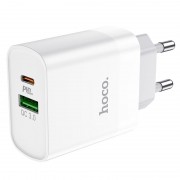 Зарядное устройство HOCO C80A Rapido PD20W+QC3.0 Type-C+USB, Белый