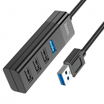 Переходник Hoco HB25 Easy mix 4in1 (USB to USB3.0+USB2.0*3), Черный - Кабели / Переходники - изображение 1
