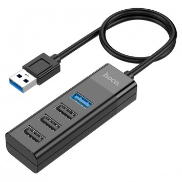 Переходник Hoco HB25 Easy mix 4in1 (USB to USB3.0+USB2.0*3), Черный - Кабели / Переходники - изображение 2