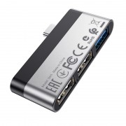 Перехідник Borofone DH1 Type-C to USB, Чорний / Срібний