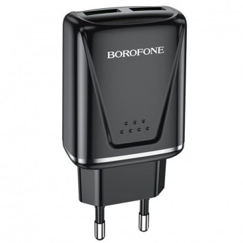 Зарядний пристрій Borofone BA54A QC3.0 (2USB/3A/18W), Чорний - Мережеві ЗП (220 В) - зображення 2 