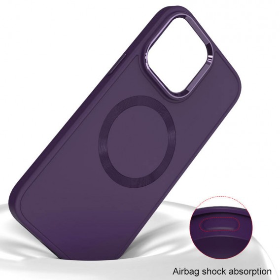 TPU чохол Bonbon Metal Style with MagSafe для Apple iPhone 14 Plus (6.7"), Фіолетовий / Dark Purple