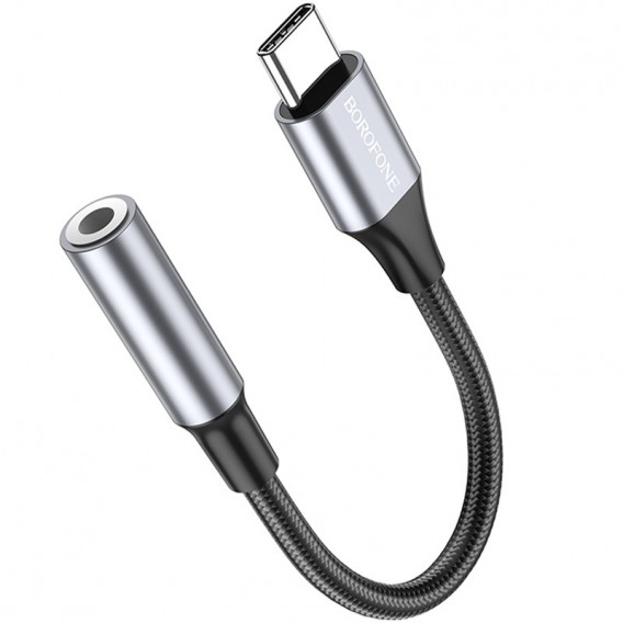 Перехідник Borofone BV16 Type-C to 3.5mm, Metal gray