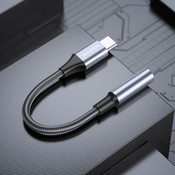 Перехідник Borofone BV16 Type-C to 3.5mm, Metal gray