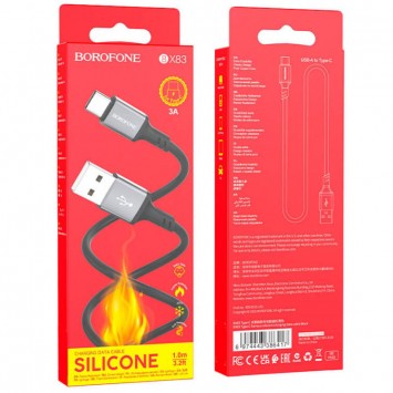 Кабель телефону Borofone BX83 Famous USB to Type-C, Black - Type-C кабелі - зображення 2 