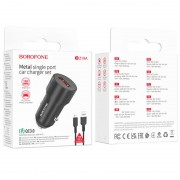 Зарядний пристрій Borofone BZ19A QC3.0 + Micro-USB, Black