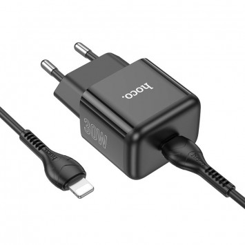 Зарядное устройство Hoco N32 Glory PD30W Type-C to Lightning, Black - Сетевые зарядные устройства (220 В) - изображение 2