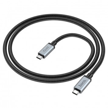 Кабель для телефону Hoco US06 Type-C to Type-C 100W USB3.2 20Gbps (1m), Black - Type-C кабелі - зображення 2 