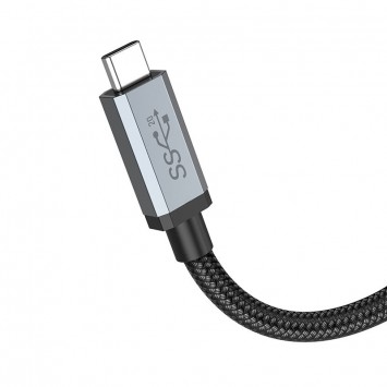 Кабель для телефону Hoco US06 Type-C to Type-C 100W USB3.2 20Gbps (1m), Black - Type-C кабелі - зображення 3 