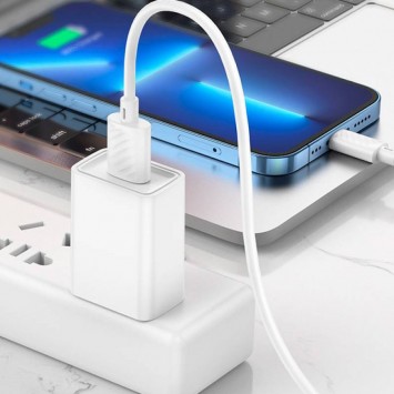 Кабель для Айфона Hoco X88 Gratified USB to Lightning (1m), White - Lightning - изображение 1
