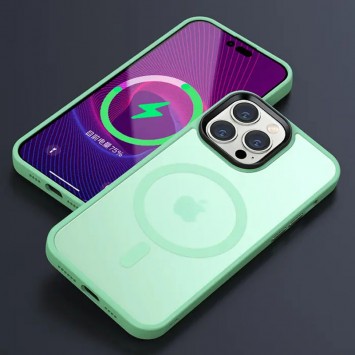 TPU+PC чохол Metal Buttons with MagSafe Colorful для Apple iPhone 14 Pro (6.1"), М'ятний - Чохли для iPhone 14 Pro - зображення 1 