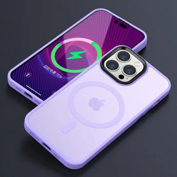 TPU+PC чохол Metal Buttons with MagSafe Colorful для Apple iPhone 14 Pro (6.1"), Бузковий - Чохли для iPhone 14 Pro - зображення 1 