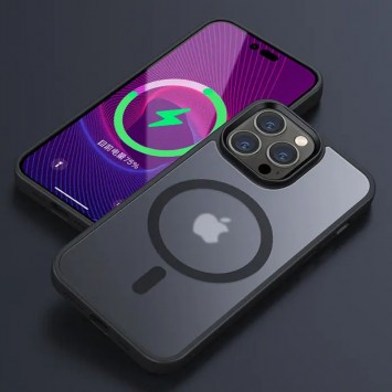 TPU+PC чехол Metal Buttons with MagSafe Colorful для iPhone 14 Pro, Черный - Чехлы для iPhone 14 Pro - изображение 5