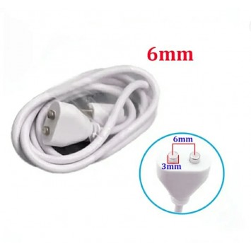 Жіночий вібратор зарядний кабель 2 pin, 6 mm в білому кольорі