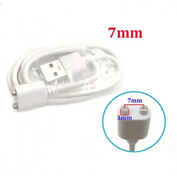 Зарядный кабель для женского вибратора на 2 контакта, 7 мм, 80 см