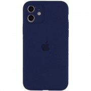Чохол для Apple iPhone 12 - Silicone Case Full Camera Protective (AA) (Синій / Deep navy)