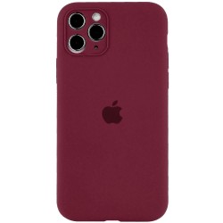 Чохол Silicone Case Full Camera Protective (AA) Для Apple iPhone 12 Pro (6.1"") (бордовий / Plum ) 