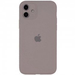 Чохол Silicone Case Full Camera Protective (AA) для Apple iPhone 12 (Сірий / Lavender)