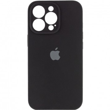 Чорний силіконовий чохол для Apple iPhone 14 Pro Max з повним захистом камери (AA)