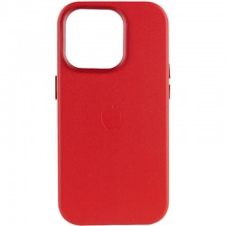 Кожаный чехол Leather Case (AA Plus) with MagSafe для Apple iPhone 14 Pro (6.1"), Crimson