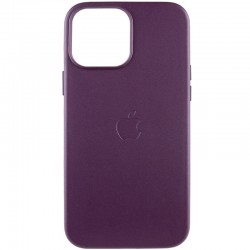 Кожаный чехол для Apple iPhone 14 Pro Max (6.7"") - Leather Case (AA Plus) with MagSafe Dark Cherry