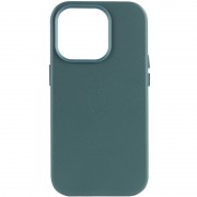 Кожаный чехол для Apple iPhone 14 Pro Max (6.7"") - Leather Case (AA Plus) with MagSafe Pine green