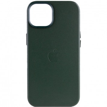 Зелений шкіряний чохол з MagSafe для iPhone 12 Pro / 12 - Leather Case (AA Plus)