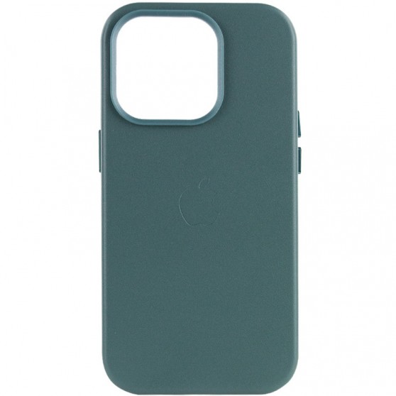 Шкіряний чохол Leather Case (AA Plus) з MagSafe для Apple iPhone 13 Pro Max (6.7"") Pine green