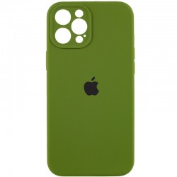 Чохол Silicone Case Full Camera Protective (AA) для Apple iPhone 12 Pro (6.1"), Зелений / Dark Olive