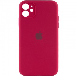 Чехол Silicone Case Full Camera Protective (AA) Apple iPhone 12 (6.1"), Красный / Rose Red