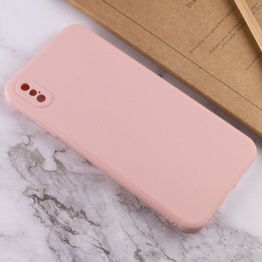 Силіконовий чохол Candy Full Camera Для Apple iPhone X / XS (Рожевий / Pink Sand) - зображення 3 