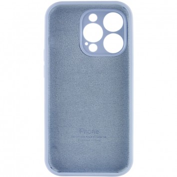 Голубой силиконовый чехол для Apple iPhone 14 Pro Max с полной защитой для камеры, lilac blue цвет.