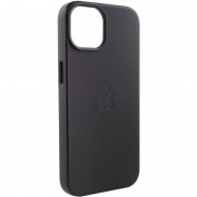 Кожаный чехол для Apple iPhone 14 (6.1"") - Leather Case (AA Plus) with MagSafe Black