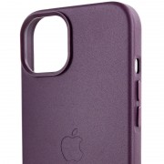 Кожаный чехол для Apple iPhone 14 (6.1"") - Leather Case (AA Plus) with MagSafe Dark Cherry