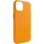 Кожаный чехол для Apple iPhone 14 (6.1"") - Leather Case (AA Plus) with MagSafe Golden Brown