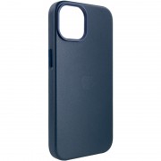 Кожаный чехол для Apple iPhone 14 (6.1"") - Leather Case (AA Plus) with MagSafe Indigo Blue