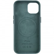 Кожаный чехол для Apple iPhone 14 (6.1"") - Leather Case (AA Plus) with MagSafe Pine green