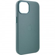 Кожаный чехол для Apple iPhone 14 (6.1"") - Leather Case (AA Plus) with MagSafe Pine green