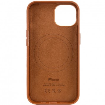 Шкіряний чохол для Apple iPhone 14 (6.1"") - Leather Case (AA Plus) with MagSafe Saddle Brown - Чохли для iPhone 14 - зображення 1 