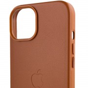 Кожаный чехол для Apple iPhone 14 (6.1"") - Leather Case (AA Plus) with MagSafe Saddle Brown