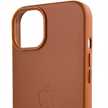 Шкіряний чохол для Apple iPhone 14 (6.1"") - Leather Case (AA Plus) with MagSafe Saddle Brown - Чохли для iPhone 14 - зображення 4 